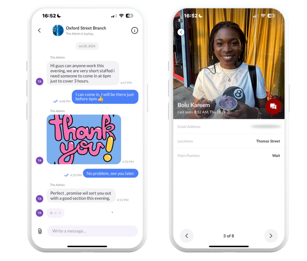 Bizimply messaging app
